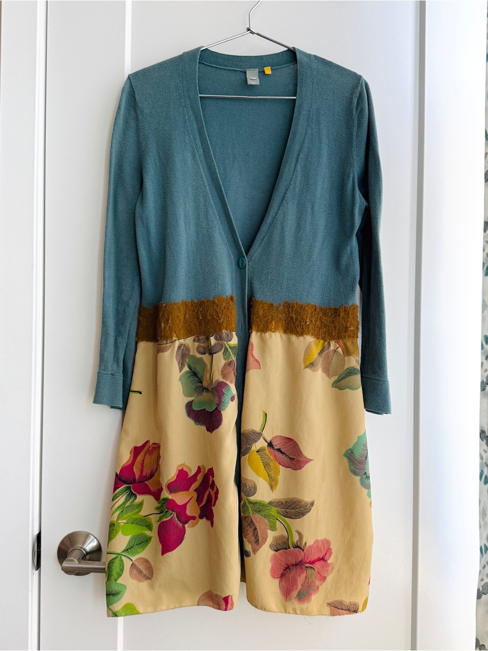 Anthropologie Knitted & Knotted Mixed-media Long Cardigan